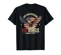 New York NY Resistance No Kings Since 1776 Patriotic Eagle Maglietta