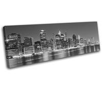 New York NYC Lower Manhattan Night City SINGLE TELA parete arte foto stampa
