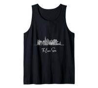 New York, orizzonte, bianco, casa, -, disegnato, mano, viaggiare, arte, souvenir Canotta