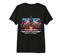 New York, Orizzonte, Vendemmia, NYC, Tramonto, gra Maglietta Premium