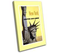 New York Retro Travel NYC Illustration SINGLE TELA parete arte foto stampa