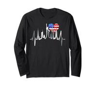 New York Skyline Batticuore Statua libertà NY Amo New York Maglia a Manica