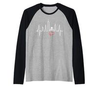 New York Skyline Batticuore Statua libertà NY Amo New York Maglia con Maniche Raglan