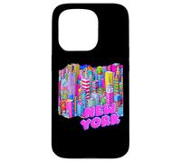 New York, skyline città, anni '90, colorito, arte viaggio, mod indie, carino Custodia per iPhone 15 Pro