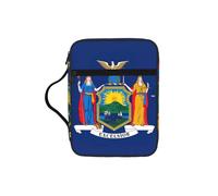 New York State Flag Print Bible Cover Leggero Tablet Sleeve Durevole Makeup Bag Pencil Case per Chiesa Scuola Viaggio