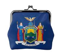 New York State Flag Print Exquisite Kiss Lock Portafoglio compatto versatile portamonete da donna piccolo sacchetto con cerniera