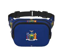 New York State Flag Print Square Double Layer Marsupio Uomini Donne Viaggi Sport Campeggio Casual Quotidiano