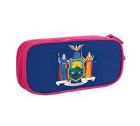 New York State Flag Print Stationery Bag Leggero Pen Pouch Scuola College Ufficio Viaggi Ragazzi Ragazze Adulti, rosa, Taglia unica, Set di zaini per la scuola