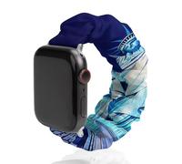 New York Statua della Libertà Scrunchie cinturino morbido elastico di ricambio compatibile con Apple Watch, 38mm/40mm, Acciaio inossidabile, Nessuna pietra preziosa
