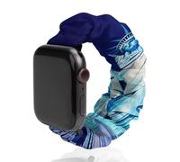 New York Statua della Libertà Scrunchie cinturino morbido elastico di ricambio compatibile con Apple Watch, 42mm/44mm, Acciaio inossidabile, Nessuna pietra preziosa
