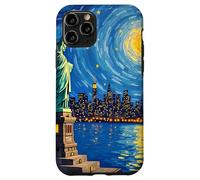 New York, statua, di, libertà, retro, arte, skyline, viaggio Custodia per iPhone 11 Pro