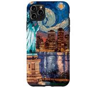 New York, statua, di, libertà, retro, arte, skyline, viaggio Custodia per iPhone 11 Pro Max