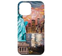 New York, statua, di, libertà, retro, arte, skyline, viaggio Custodia per iPhone 12 Pro Max