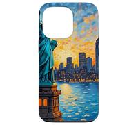 New York, statua, di, libertà, retro, arte, skyline, viaggio Custodia per iPhone 13 Pro