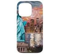 New York, statua, di, libertà, retro, arte, skyline, viaggio Custodia per iPhone 13 Pro