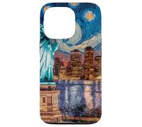 New York, statua, di, libertà, retro, arte, skyline, viaggio Custodia per iPhone 13 Pro