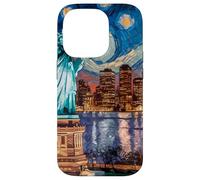 New York, statua, di, libertà, retro, arte, skyline, viaggio Custodia per iPhone 14 Pro