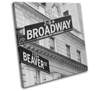 New York Streetsign Broadway NYC USA City SINGLE TELA parete arte foto stampa