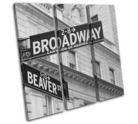 New York Streetsign Broadway NYC USA City TREBLE TELA parete arte foto stampa