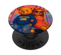 New York Teddy Bear Outfit, I Love New York, New York City PopSockets PopGrip Adesivo