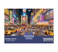 New York Times Square Neon Night Puzzle in Legno Impermeabile Puzzles Da 1000 Pezzi Per Adulti Colorati Giochi Educativi