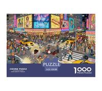 New York Times Square Neon Night Puzzle in Legno Impermeabile Puzzles Da 1000 Pezzi Per Adulti Divertenti Giochi Educativi