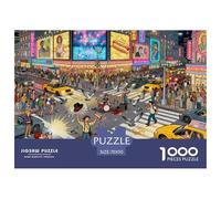 New York Times Square Neon Night Puzzle in Legno Impermeabile Puzzles Da 1000 Pezzi Per Adulti Sfidanti E Rompicapo Giochi Educativi