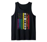 New York Us American Flag Rainbow Gay LGBT Pride Month Canotta