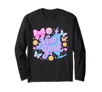 New York Y2K Coquette Estetica Retro Bow State Design Maglia a Manica