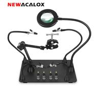 NEWACALOX Saldatura che aiuta la mano Supporto magnetico per PCB Supporto per circuito stampato Supporto per saldatore Braccio flessibile Strumento di saldatura