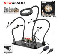 NEWACALOX Supporto magnetico per circuito stampato Braccio flessibile per saldatura Stazione di saldatura di terza mano Strumenti di riparazione per supporto per saldatore