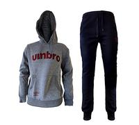 NewAge Tuta Uomo in Felpa con Cappuccio Umbro Art. 30121 (Grigio/Blu, L)