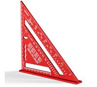 Newaner 180mm Squadra da Falegname, Righello Triangolare Metrico in Alluminio, Squadrette da combinata 45°-90°, quadrato carpentiere ad alta precisione per falegname, conciatetti, ingegnere (rosso)