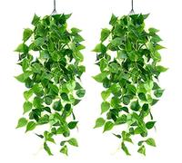 Newaner 2 pezzi Piante Pendenti Artificiali, 100 cm Simulazione Pianta Appesa Edera Verde Aneto Ghirlanda Appesa per Matrimonio Giardino Balcone Camera da Letto Interna Decorazione Della Parete
