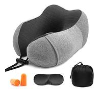 Newaner Cuscino da Viaggio Memory Foam, Cuscino Cervicale da Viaggio Tightness Regolabile, Cuscino Collo da Viaggio Supporto，Perfetto per Auto Aereo Ufficio e Domestico(grigio)