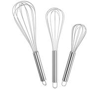 Newaner Frusta da Cucina in Acciaio Inossidabile, Sbattitore Manuale 3 Pezzi Contiene 21cm, 26cm, 29cm, Frusta a Mano di Alta Qualità per Mescolare, Mescolare la Pastella, le Uova, la Schiuma