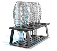 Newaner Portabottiglie per Sodastream, Scolapiatti per Bottiglie Soda Stream Crystal, Easy, Fuse, Emil, Supporto Scolabottiglie per 3 Bottiglie con Vassoio Raccogligocce Estraibile