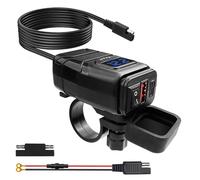 Newaner Presa Usb Moto Impermeabile a 2 Porte, Caricatore Usb Moto da Manubrio, Caricabatterie Motorcycle Charger Ricarica Rapida per 19-22 mm Manubrio