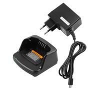 NEWASHAN Base per caricabatterie compatibile con Motorola Radio XT420 XT460 RMV2080 RMU2020 RMU2040 RMU2043 RMU2080D RMM2050 RAV50 Batteria carica PMLN6383A PMLN6394A PMN434 (Adattatore UE)