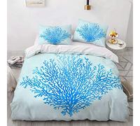 NEWAT Set di biancheria da letto con motivo nautico oceano marino e piumone, con bussola, lampada a forma di freccia, blu navy e bianco (A,200 x 200 cm)