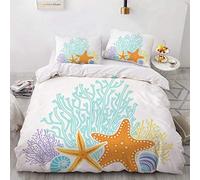 Newat, set di biancheria da letto con motivo oceano nautico e marino, set di biancheria da letto, con ruota di ancoraggio, con bussola, lampada a forma di faro, colore blu navy bianco (140 x 210 cm)
