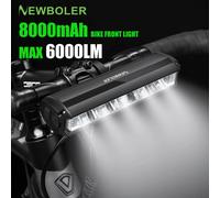 NEWBOLER Luce Della Bicicletta Anteriore 6000 Lumen Luce Della Bici 8000 mAh Torcia Elettrica Impermeabile di Ricarica USB MTB Ciclismo Su Strada Accessori Lampada 4000mAh