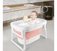 Newborn Essentials - Vasca da bagno pieghevole per bambini con piccolo sgabello, Vasca da viaggio portatile, ideale per neonati e bambini da 6 a 24 mesi