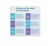 Newborn Sensory Activities Developmental Play Guide Educational Poster Canvas Print Wall Art Nursery Decor for Baby Boy Girl(Framed,12x18inch(30x45cm))