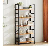NEWBULIG Libreria moderna a 5 ripiani in metallo robusto, organizer per libri/CD/riviste, scaffale industriale aperto per camera da letto, casa, ufficio, cucina, soggiorno