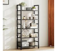 NEWBULIG Libreria moderna a 5 ripiani in metallo robusto, organizer per libri/CD/riviste, scaffale industriale aperto per camera da letto, casa, ufficio, cucina, soggiorno