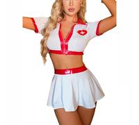 NewBull Costumi da infermiera per le donne Sexy Set di Lingerie Costume di Halloween Piccardia Cosplay Costume Fantasy Uniforme Intimo Costume Gioco di Ruolo Divertente per Feste