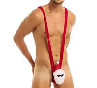 NewBull Mankini Divertente Babbo Natale Costume di Babbo Natale Costume Lingerie Mankini Costume di Natale Uomo Mankini Intimo Natale Uomo Xmas Mankini Sexy Borat Manikini