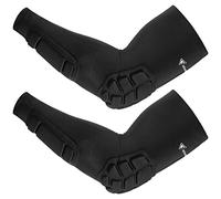 Newbyinn Gomitiere Portiere Calcio, Gomitiere Palestra Braccioli Imbottiti Manicotti Pallavolo, Manicotto Epicondilite Padel Gomitiera MTB, Nero, XXL