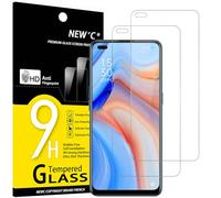 NEW'C 2 Pezzi, Vetro Temperato per Oppo Reno 4, [Non per Reno 4Z] Pellicola Prottetiva Anti Graffio, Anti-Impronte, Senza Bolle, Durezza 9H, 0,33mm Ultra Trasparente, Ultra Resistente